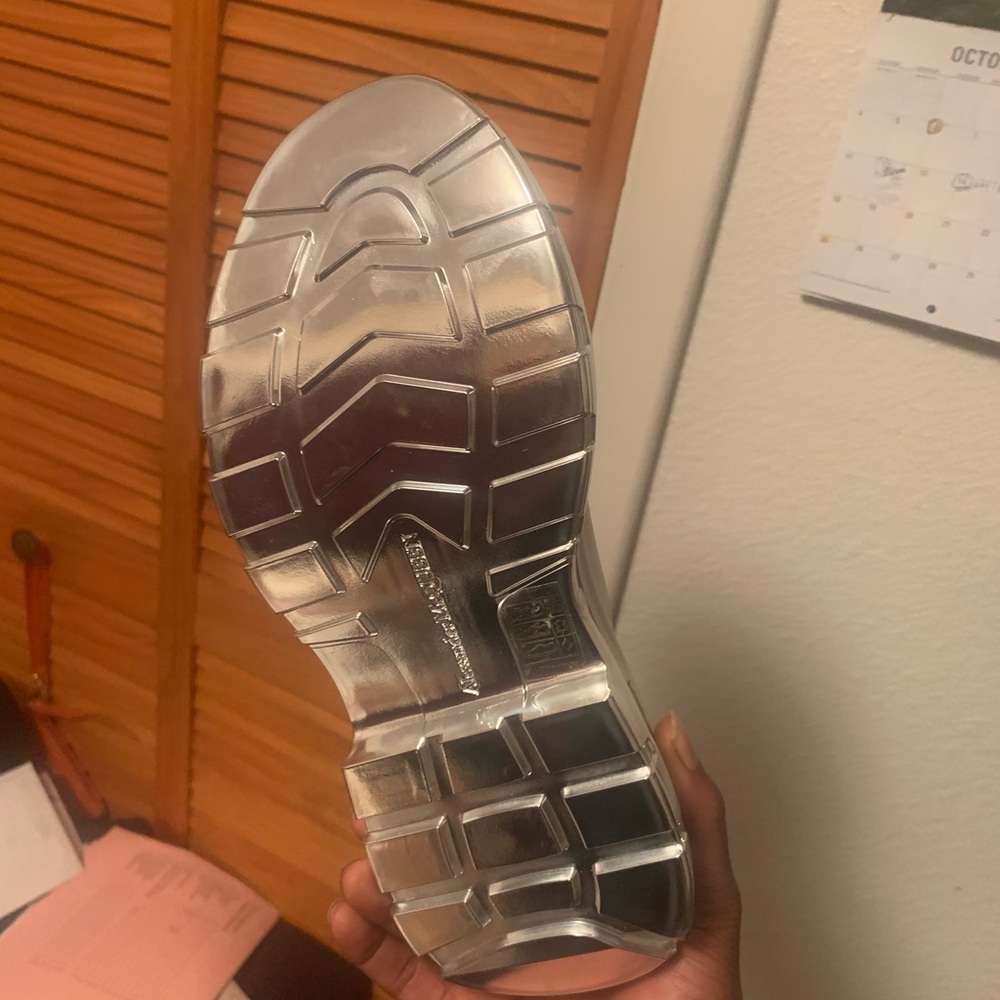 Alexander McQueen! White shoes with silver metallic soles. Like new!